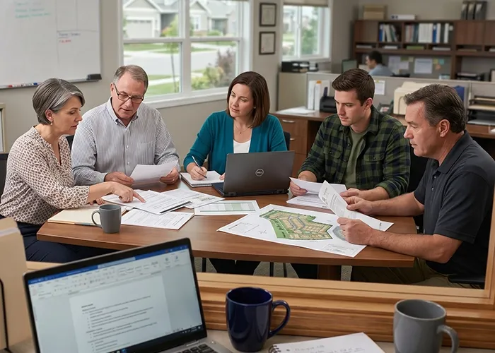 HOA board reviewing vendor contract bids