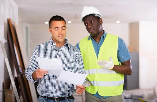 talking to a construction worker | common areas in condos