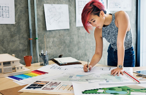 designer doing blueprint | hoa architectural review
