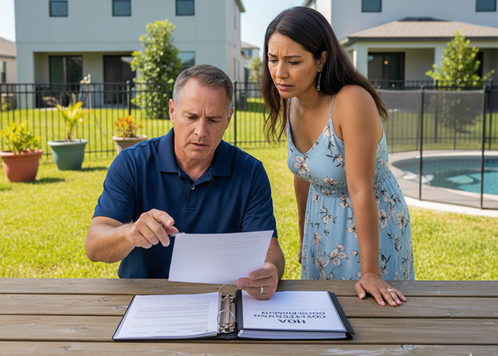 can hoa fine you for backyard